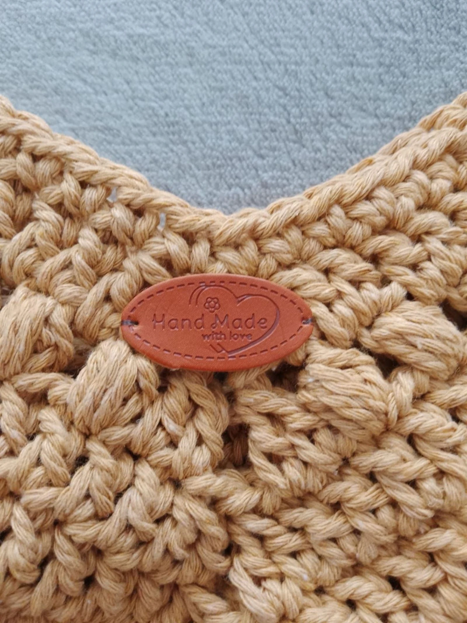 Bolso de verano de ganchillo camel/mostaza - algodón – photo 4